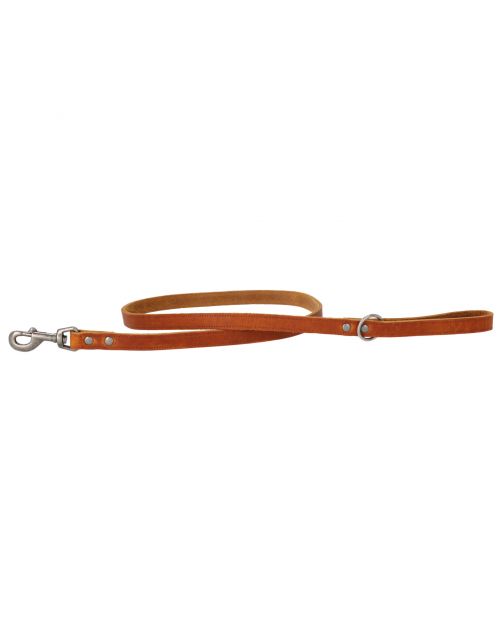 Adori Looplijn Vetleder Met Print - Hondenriem - 130x1.8 cm Cognac M\/L