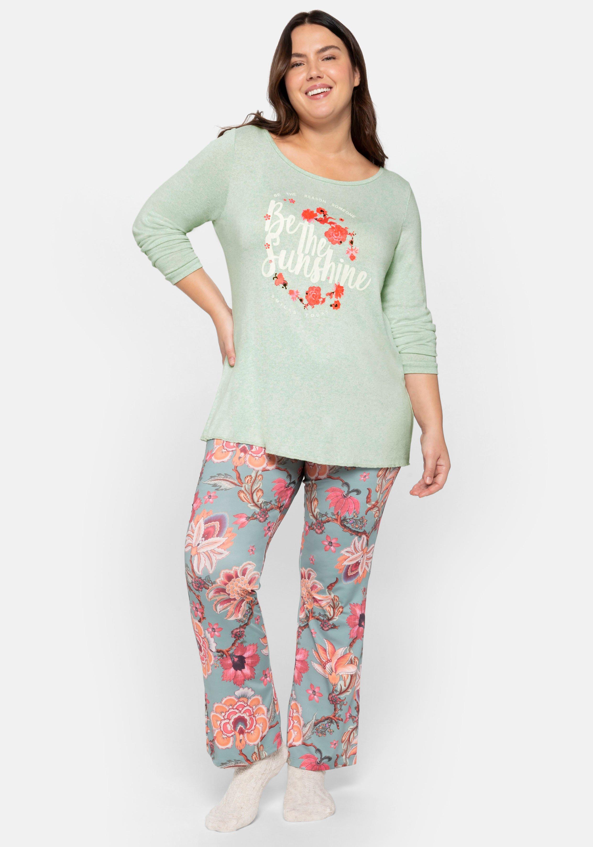 Langarmshirt aus softem Feinstrick, mit Frontdruck