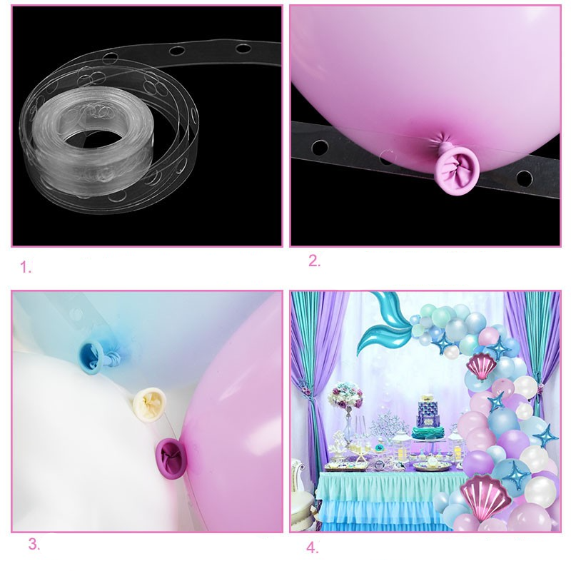 (87-tlg. Set) Kinder Party Ballons Meerjungfrau Latex- und Folienballons - Blau / Lila / Rosa