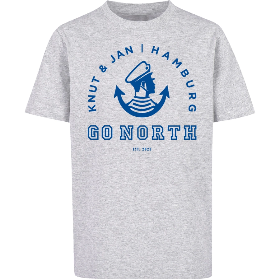 F4NT4STIC T-Shirt Go North Knut & Jan Hamburg Logo heather grey