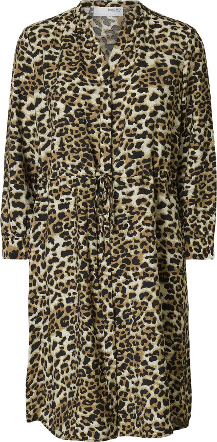 Selected Femme SLFSALLI-DAMINA 7/8 AOP SHORT DRESS Sort