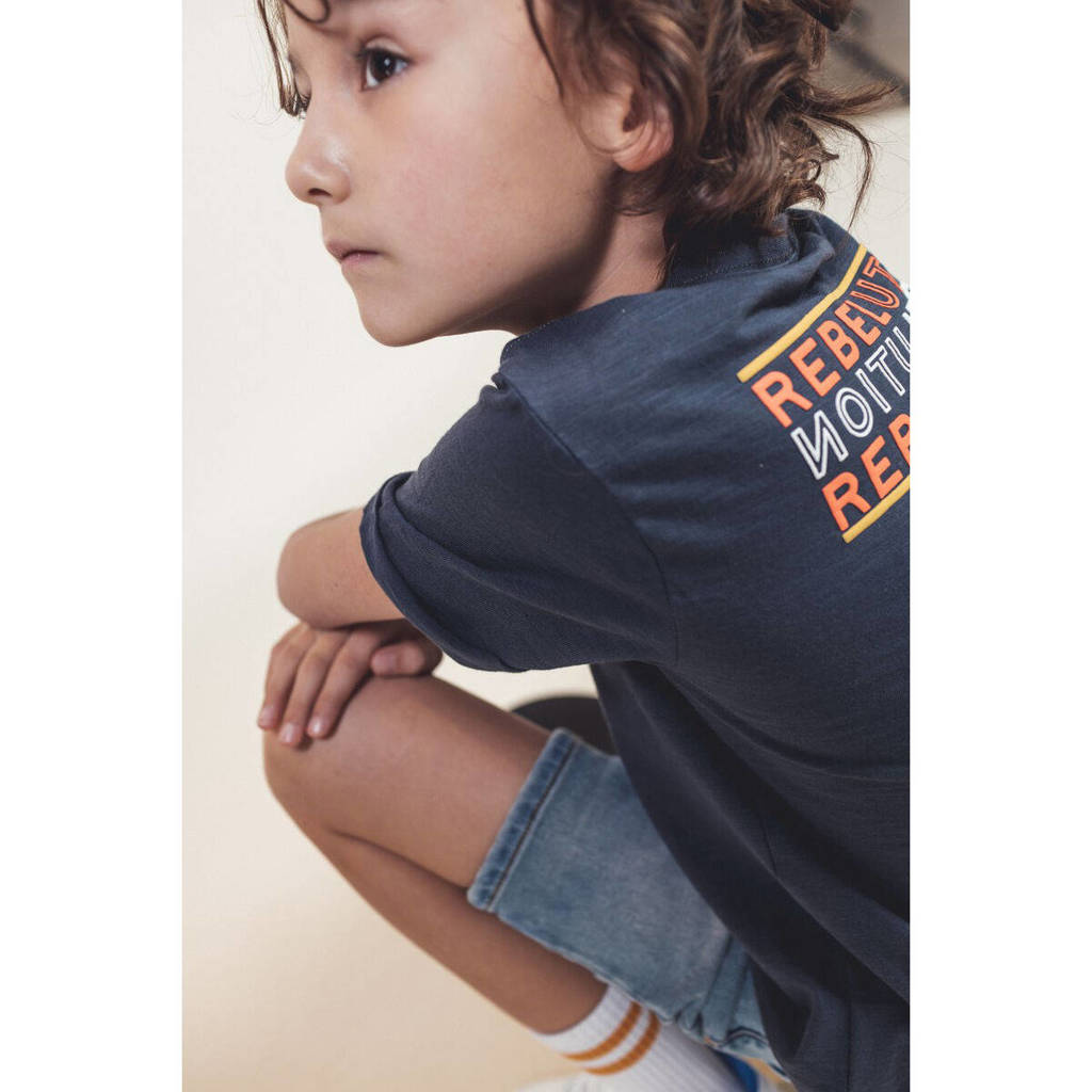 Blue Rebel slim fit jeans bermuda break a leg