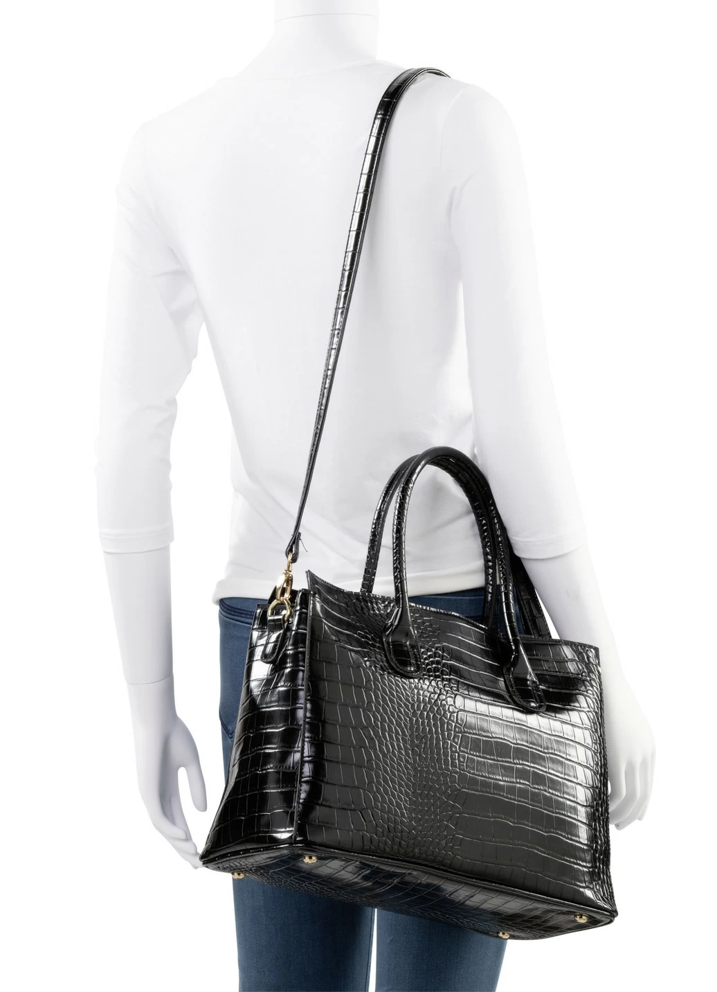 Tasche aus krokogeprägtem Synthetik