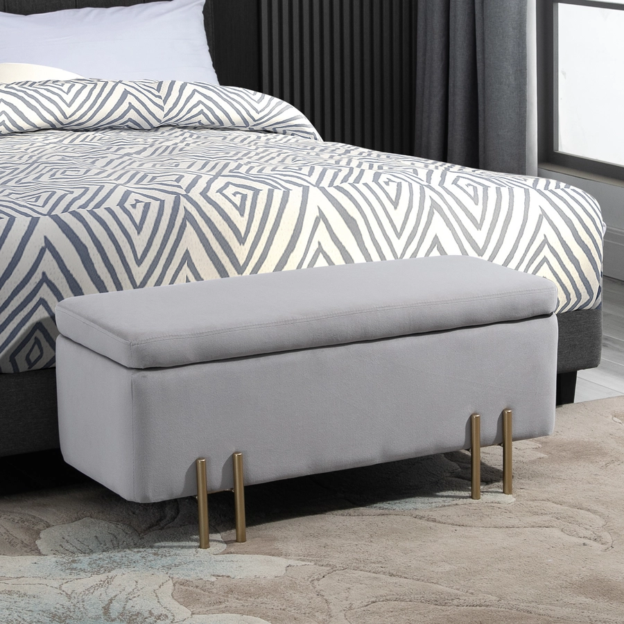 HOMCOM Sitzbank im elegantem Design hellgrau