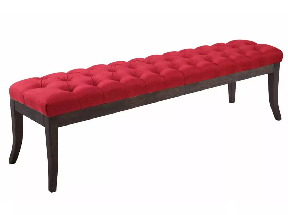 Banquette - Tissu & Bois - Rouge - Ramses