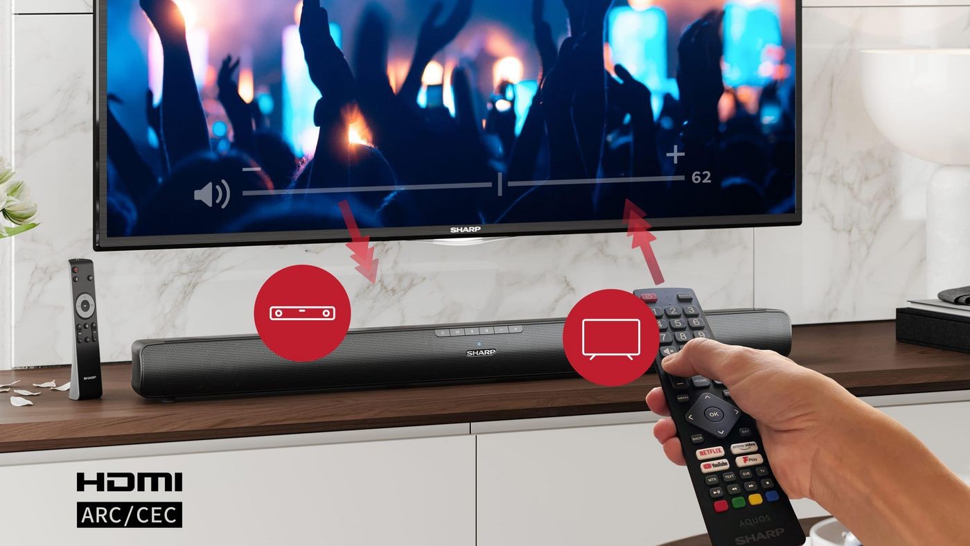 Sharp - 2.0 Soundbar With HDMI & Bluetooth