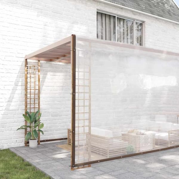 vidaXL Klar presenning med maljer 10x12 m polyetylen
