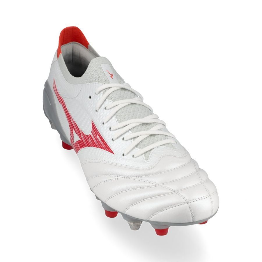 Mizuno Morelia Neo IV Beta Elite SG Charge - Blanc/Radiant Red