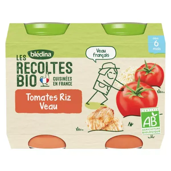 Arroz com tomate e vitela Blédina Organic Harvests (+6 meses) - 2 x 200g