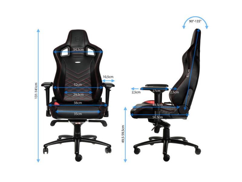 noblechairs Gaming-Stuhl EPIC Schwarz/Rot Besonders bequemer Computersessel