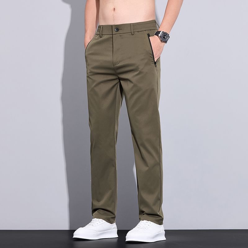 Nataro - Mid Rise Plain Tapered Pants