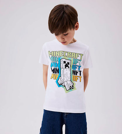 Name It T-Shirt - Noos - NkmJin Minecraft - Bright White