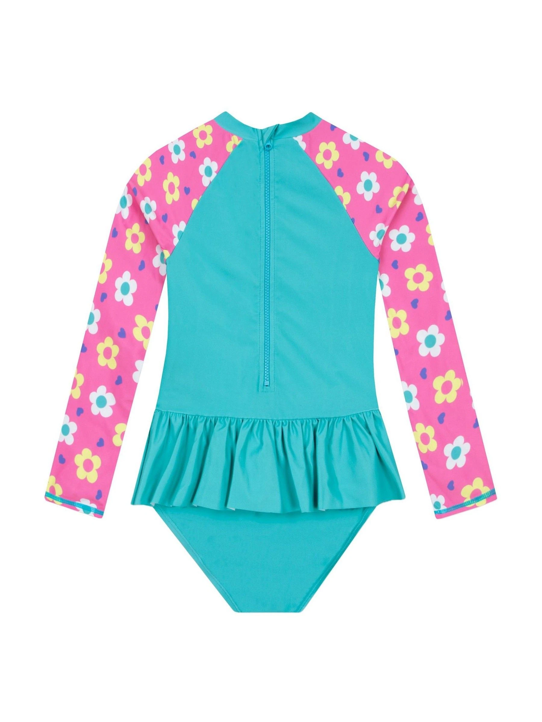 Personage PAW Patrol Skye zwempak met lange mouwen en bloemenprint