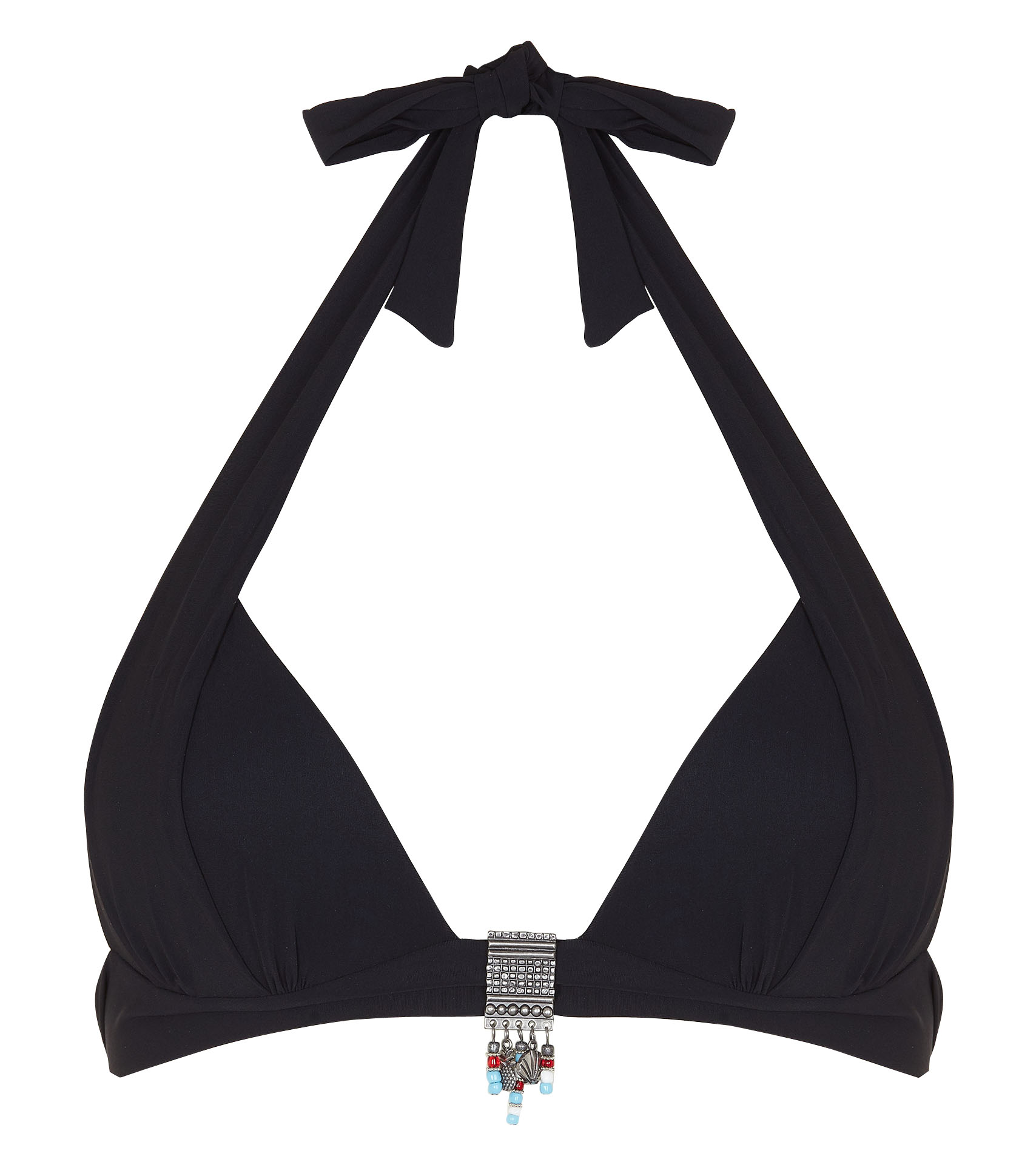 JYNO BLACK - Haut de maillot de bain uni moulé | Noir