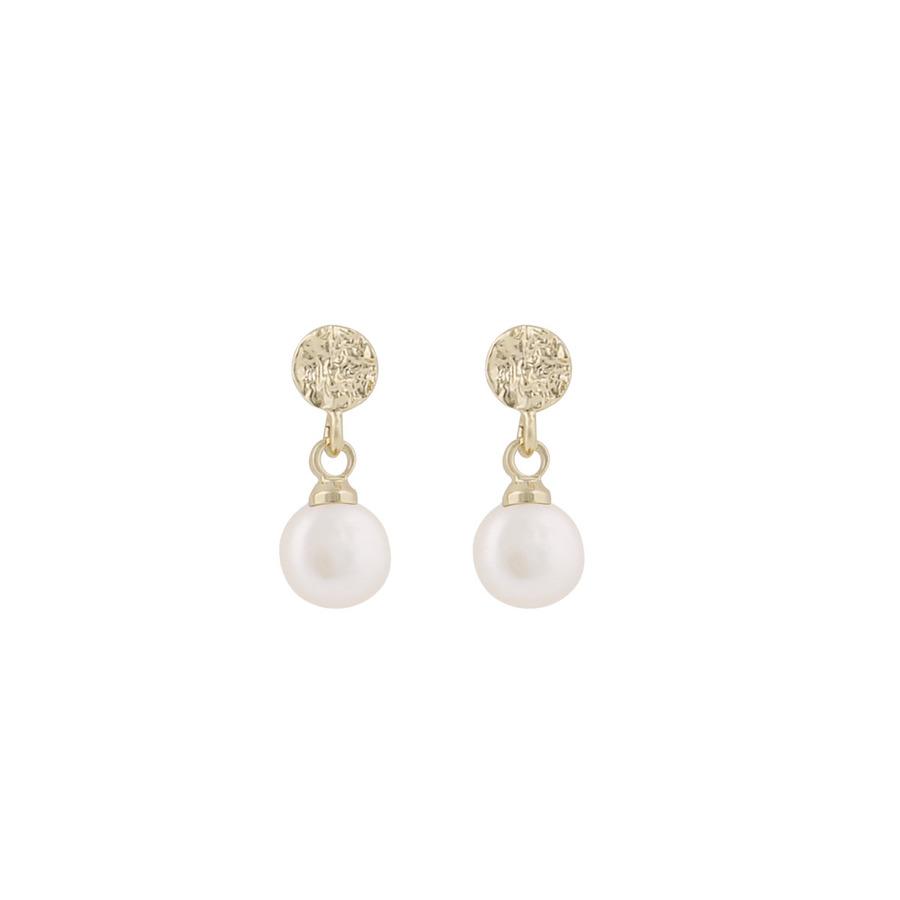 Snö Of Sweden Lauren Small Pendant Earring Gold/White
