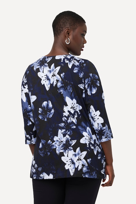 Shirt, Pima Cotton, A-Linie, Rundhals, 3/4-Arm