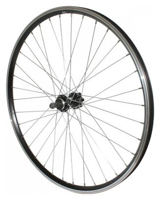Roue vtt 26  p2r disc 6trous arriere alu noire double paroi moy 36rayons alu disque roue libre 8-7-6v.