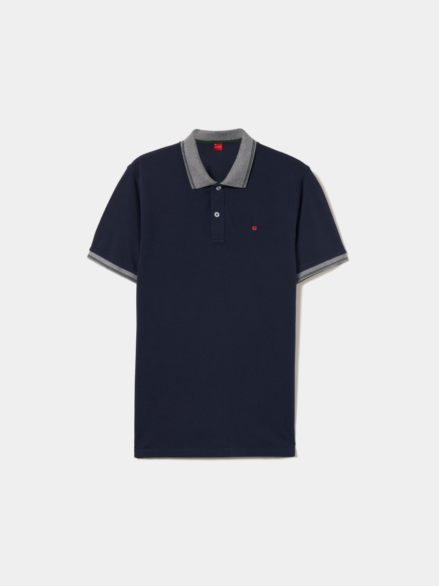 Polo piqué regular fit em algodão