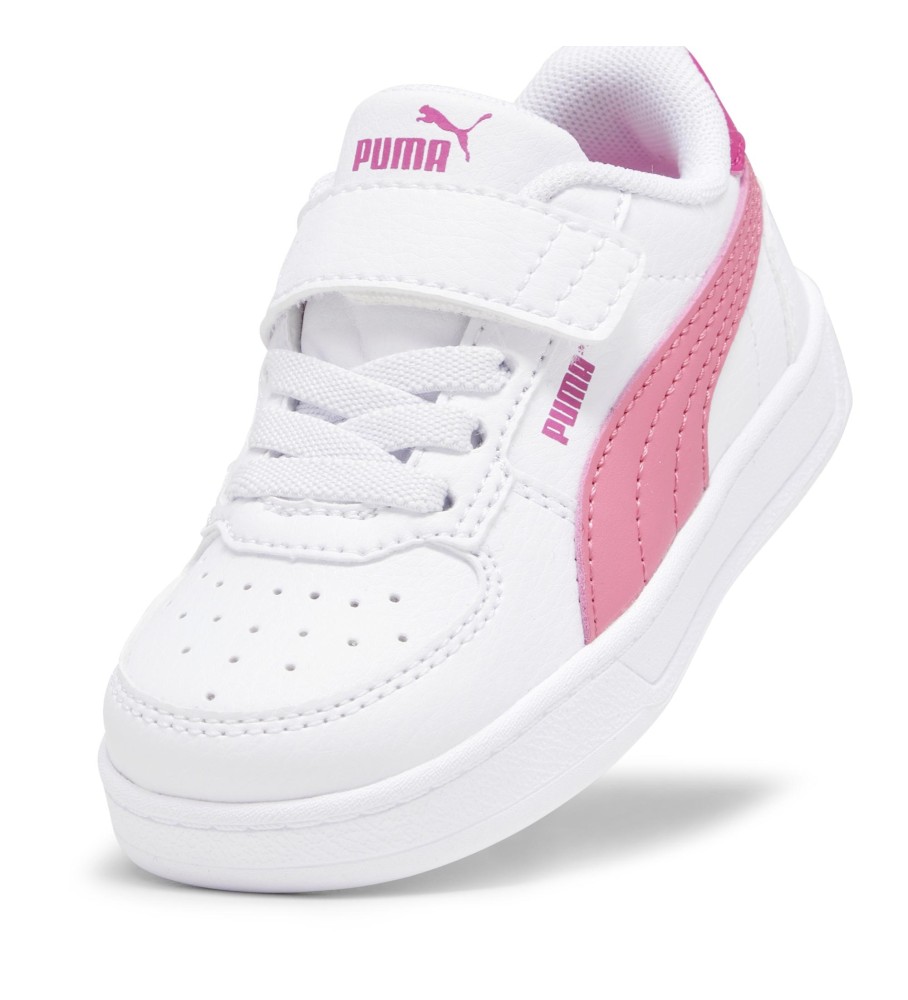Tênis Puma Caven 2.0, branco e rosa.