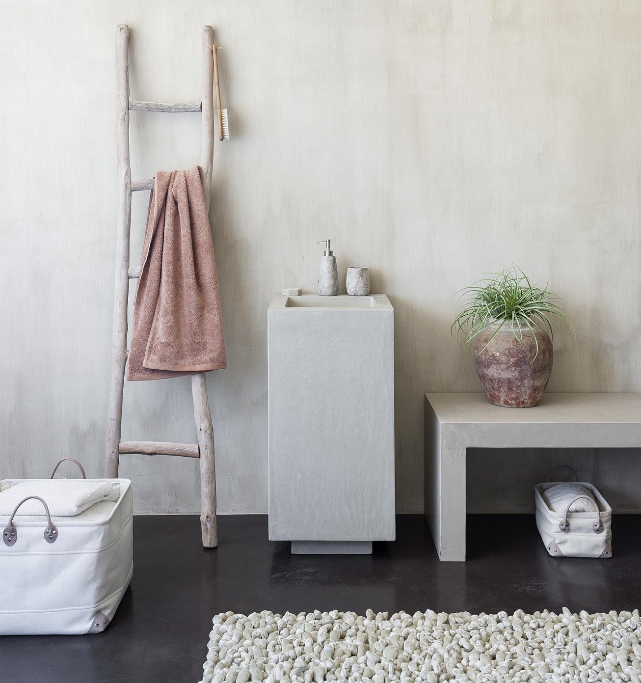 Rocca Badmat Ivory | 60 x 60 cm | Ivoor | Katoen | Polyester