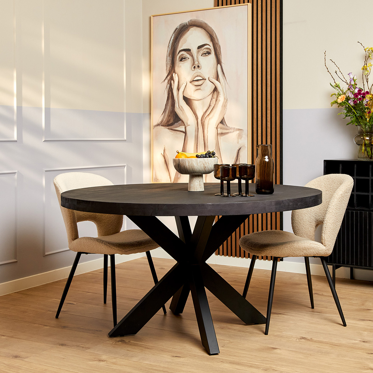 Tafel Maas Rond Zwart Maat 110