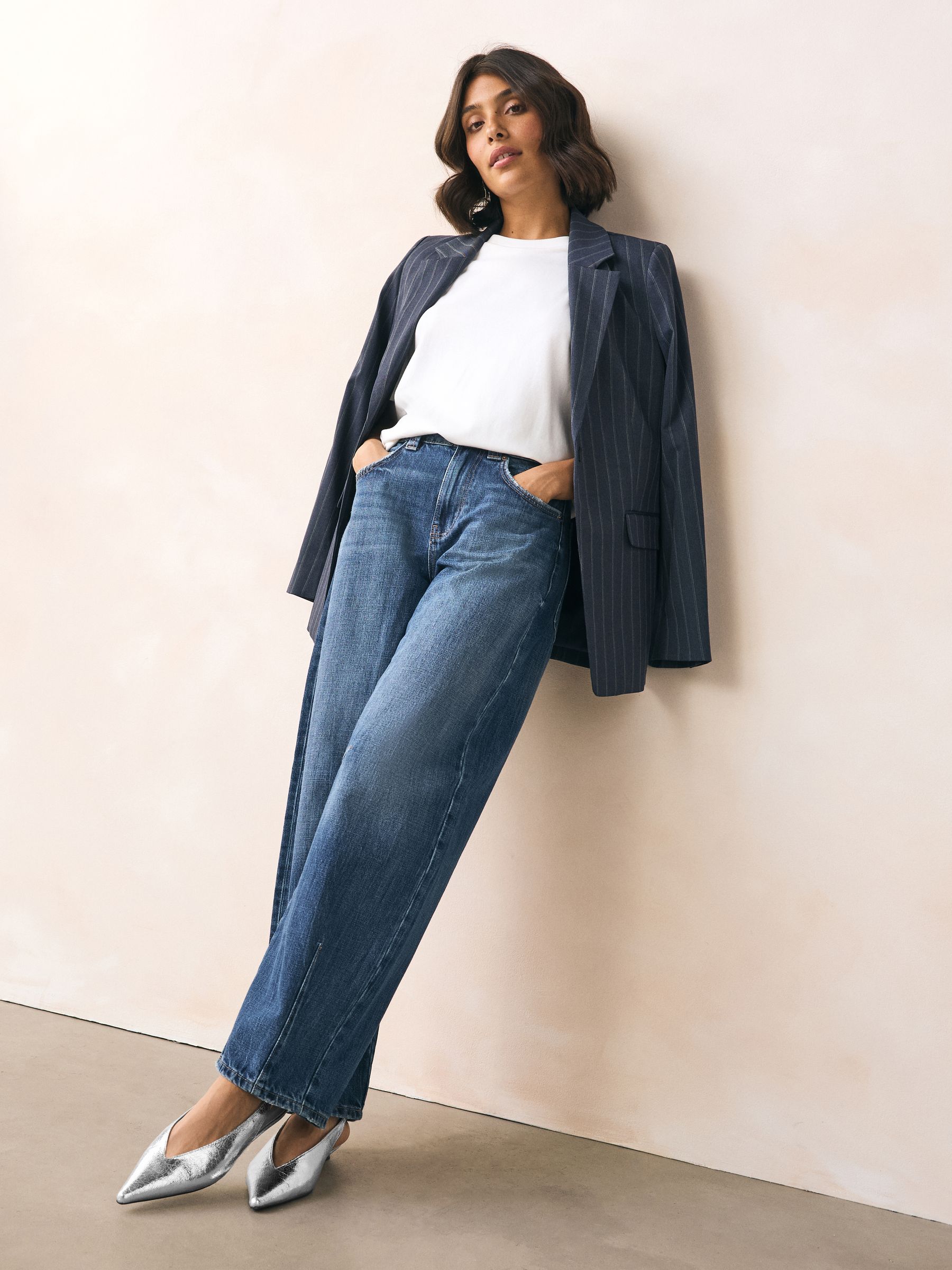 Zilver - Print Forever Comfort® puntige schoenen met hielbandje