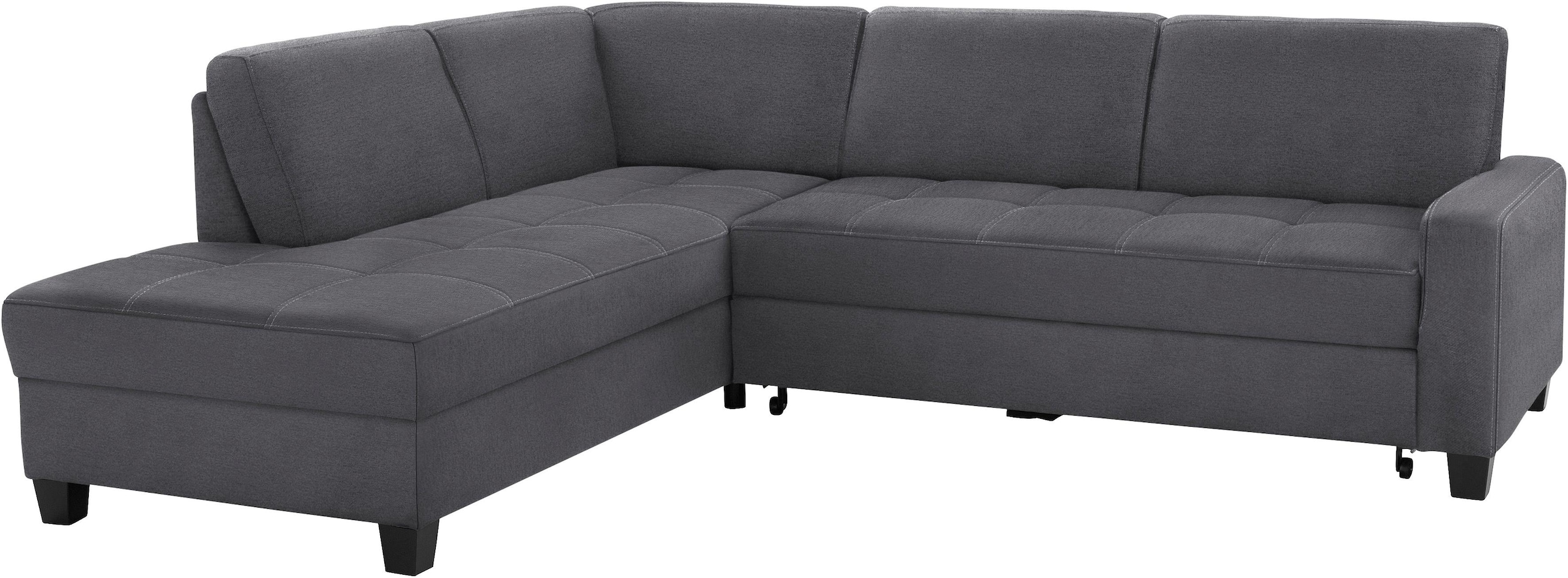 DOMO collection Ecksofa »Florentina zeitlos und elegant, Sitznähte als Designelement, L-Form« wahlweise mit Bettfunktion, mit Kontrastnaht, Komfortsitzhöhe 47cm