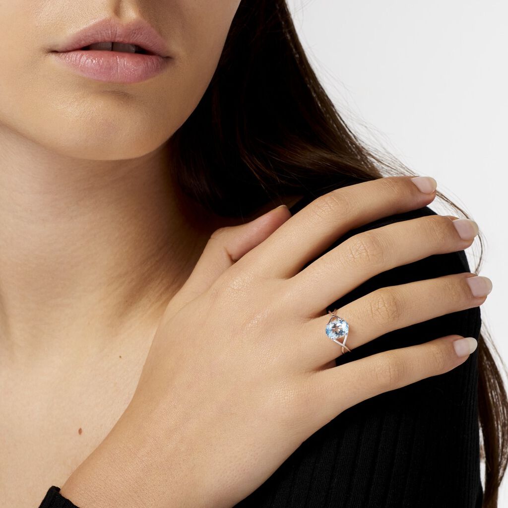 Bague Solitaire Armaelle Or Blanc Topaze