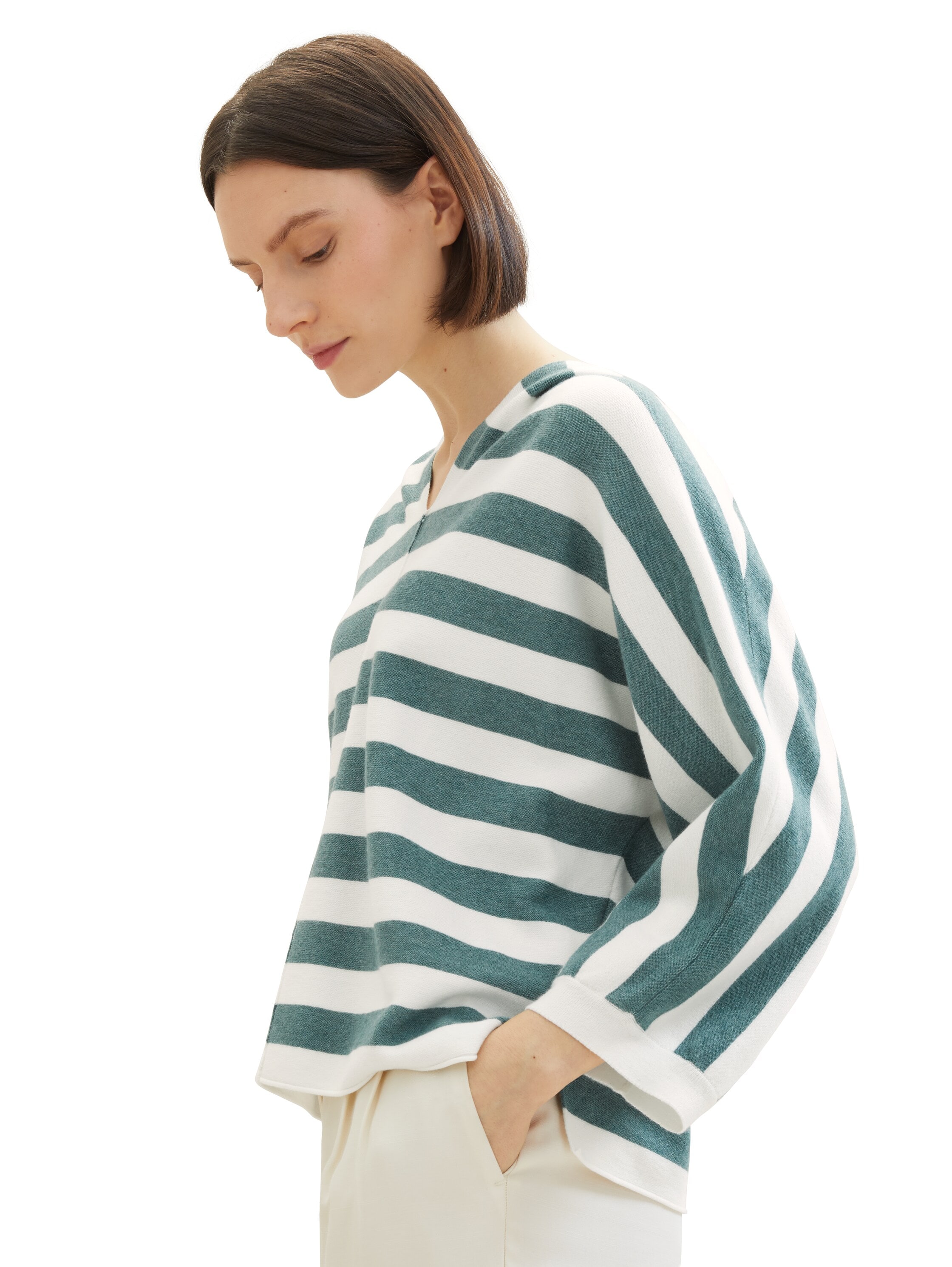 TOM TAILOR Kapuzenpullover , mit weitem V-Ausschnitt
