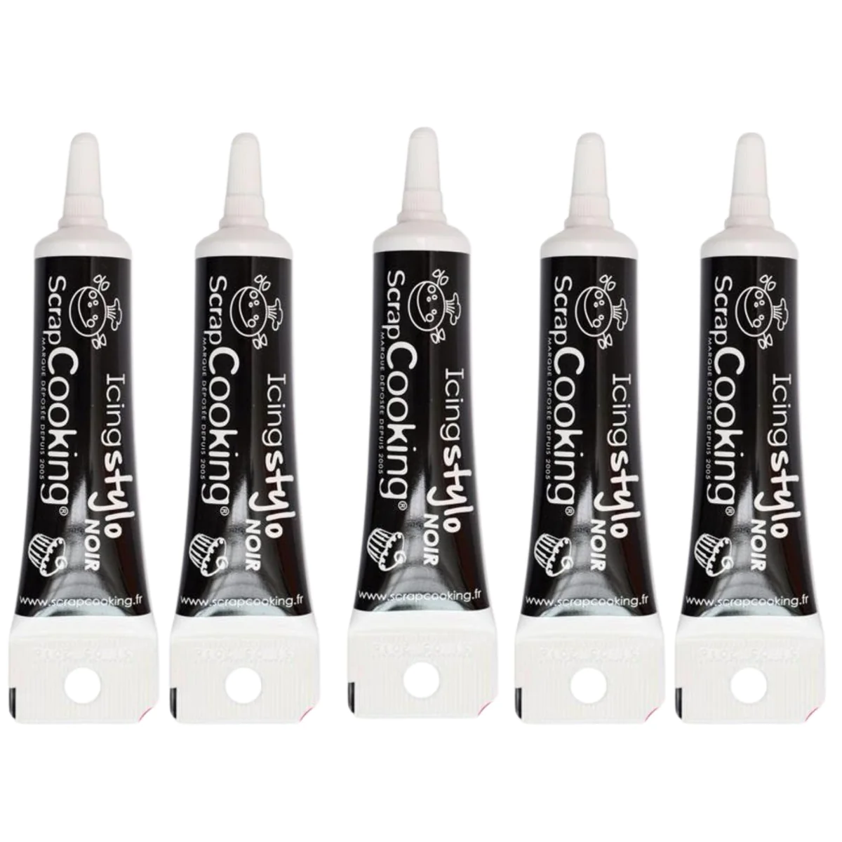 5 stylos de glaçage noir Scrapcooking