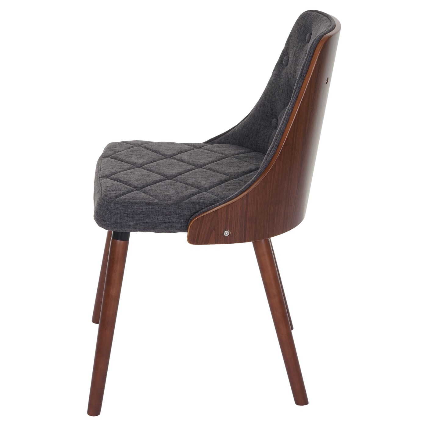 2er-Set Esszimmerstuhl MCW-A75, Besucherstuhl Küchenstuhl, Walnuss-Optik Bugholz ~ Textil grau
