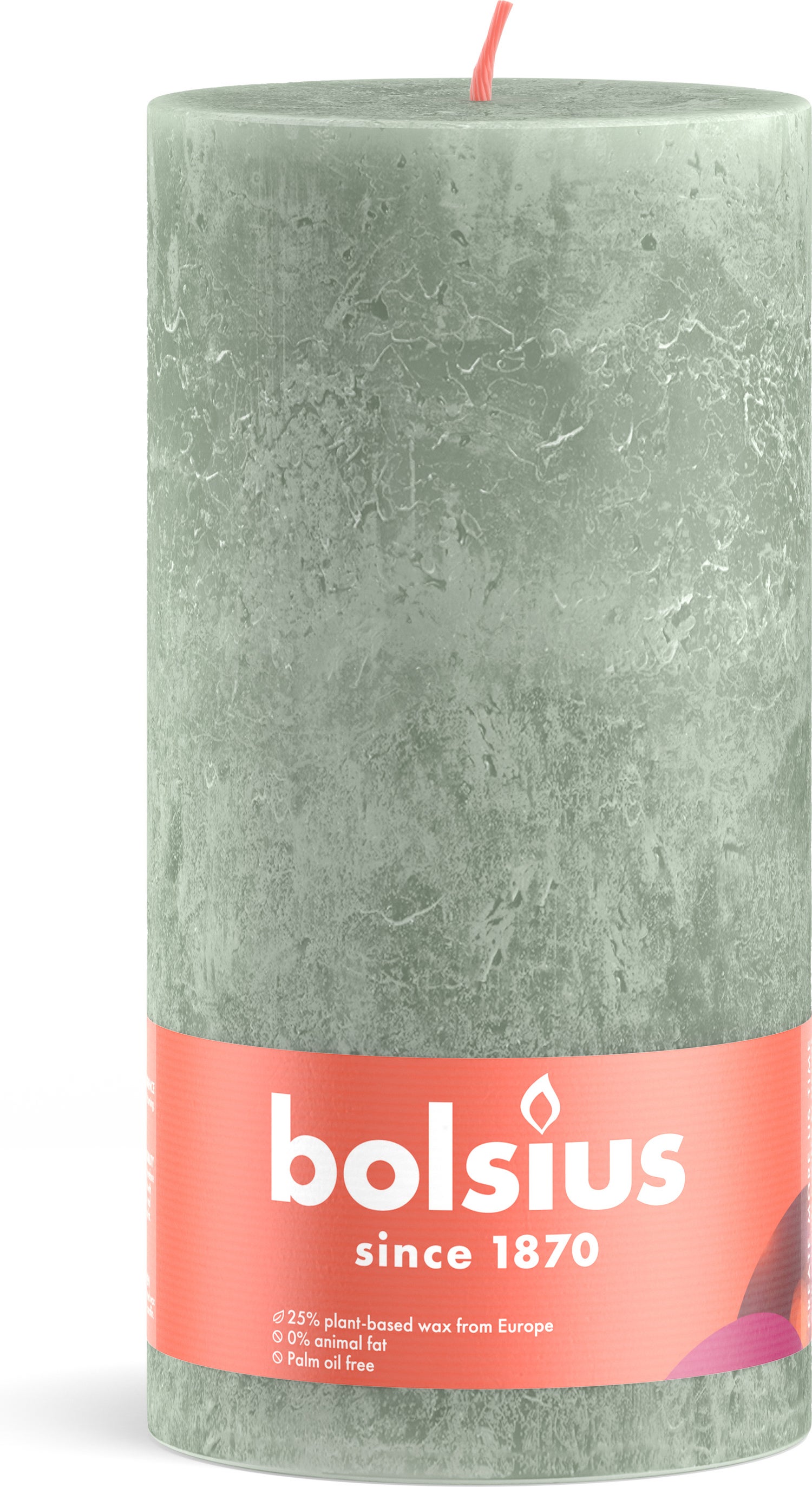 Bolsius stompkaars Shine groen 125 uur D 10 x H 20 cm