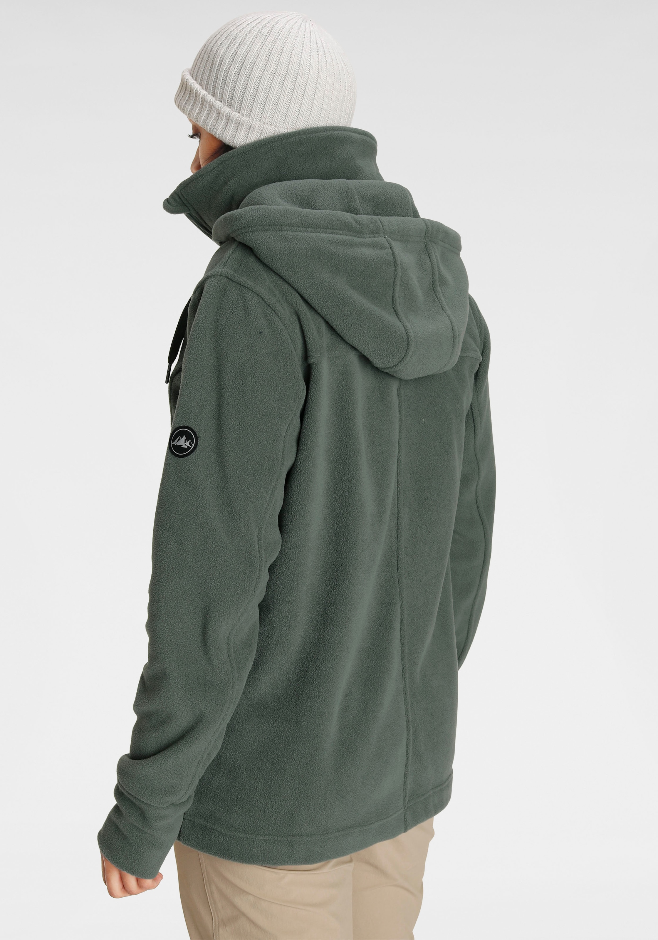 Polarino Fleecejacke mit Kapuze für kalte Tage,  aus Fleece,  sportlicher Stil,  atmungsaktiv