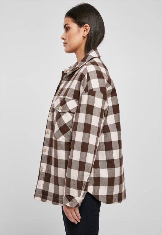 Urban Classics - Flanell Padded Overshirt Blouse - Bruin