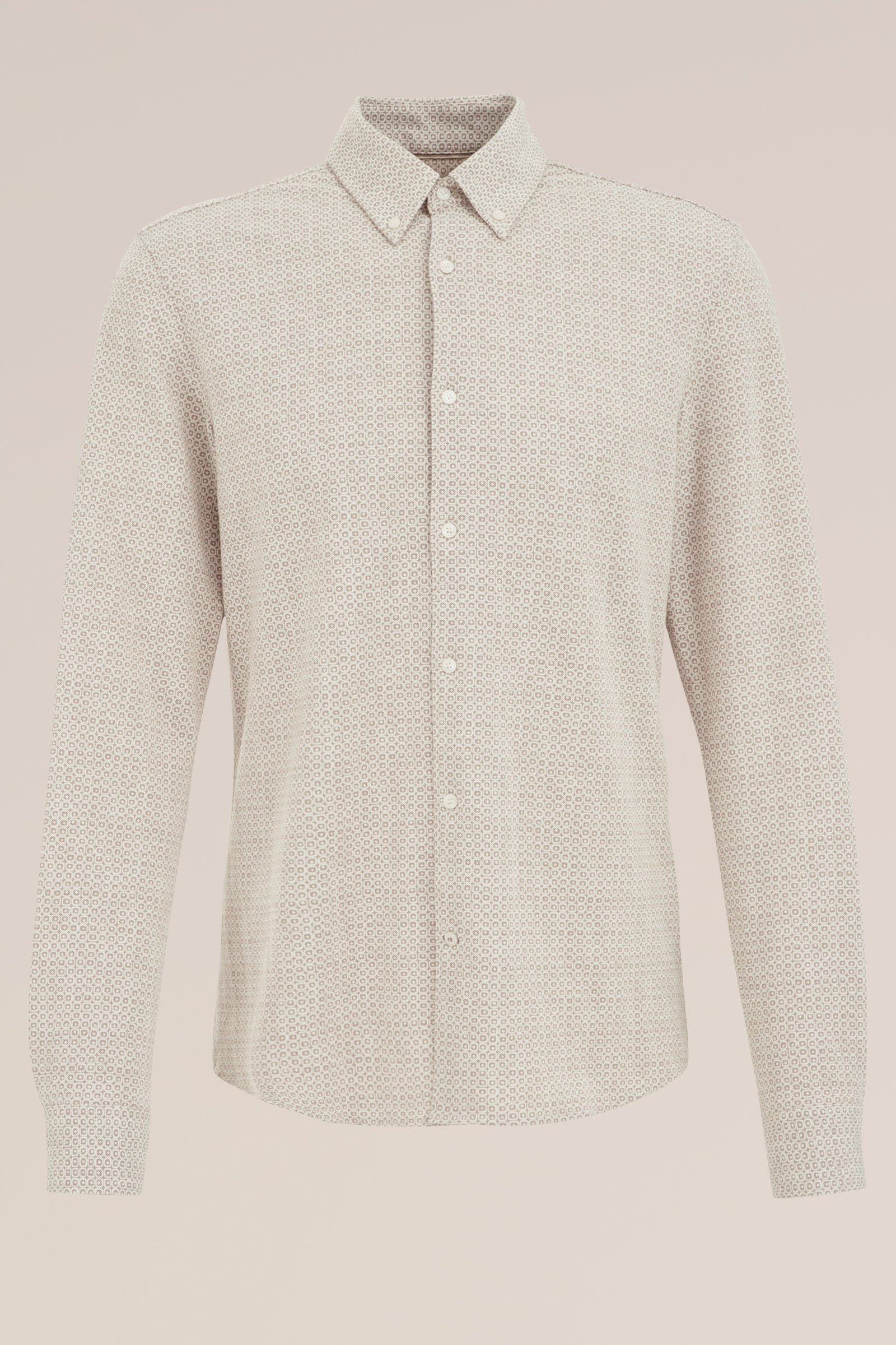 piqué-jersey overhemd met dessin WE Fashion Beige