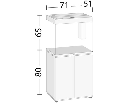 JUWEL Lido 200 SBX aquariumcombinatie met ledverlichting, verwarming, filter en lichte houten kast