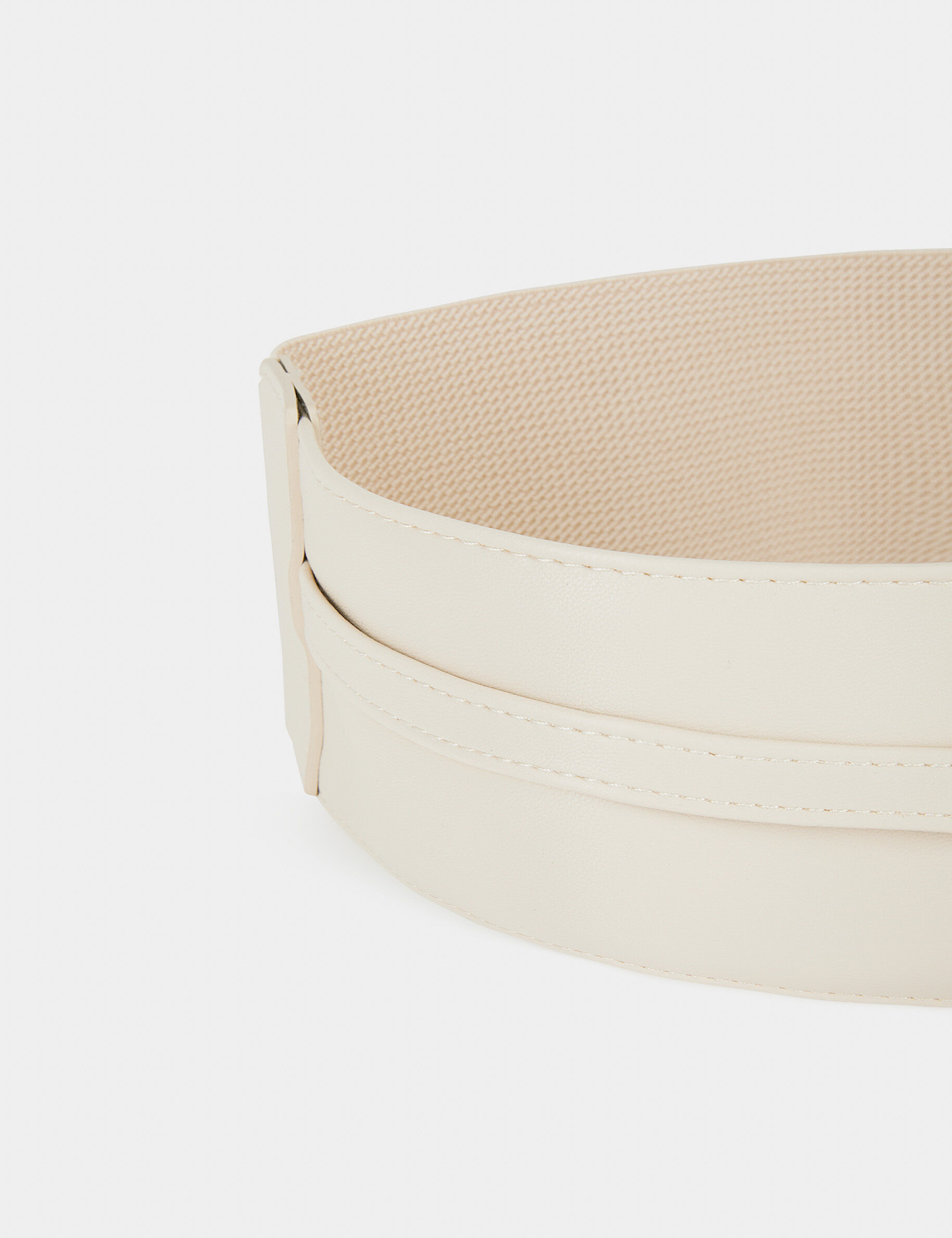 Ceinture élastiquée détail noeud beige femme - beige