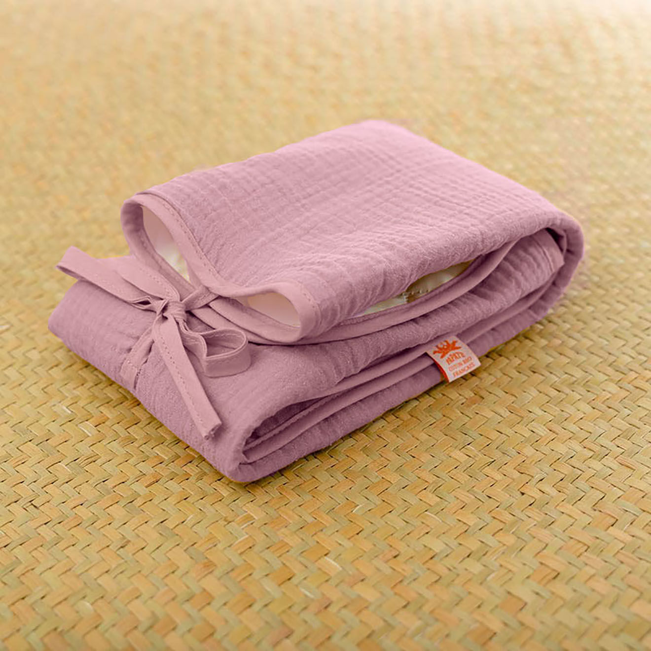 Papate Tapis à Langer Nomade en Coton Bio rose - 65x42 cm
