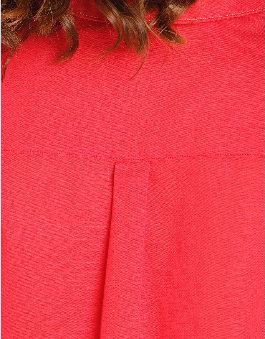 Chemise lin coton rouge