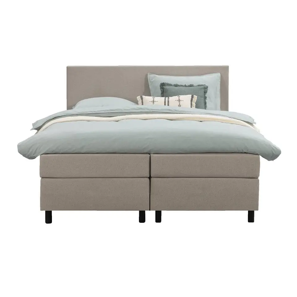 Boxspring Liv egaal - beige - 180x200 cm - ronde poot