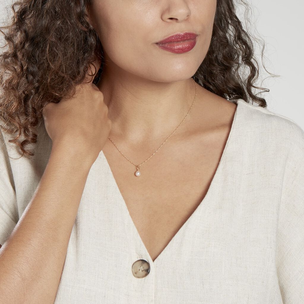 Pendentif Yoela Or Jaune Perle De Culture