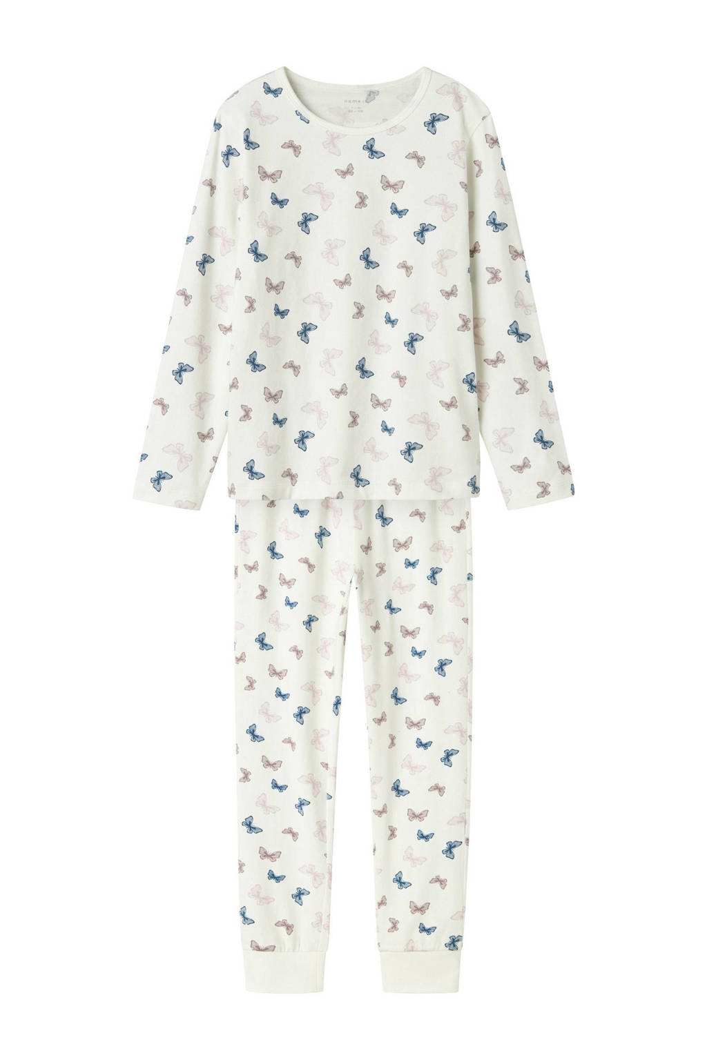 NAME IT pyjama met vlinderdessin ecru/blauw/zand