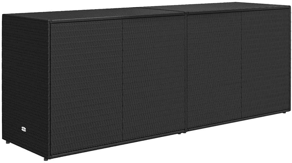 vidaXL Gartenschrank Geräteschrank Haushaltsschrank Beistellschrank Aufbewahrungsschrank Schrank Garten Balkon Schwarz 198x55,5x80cm Poly Rattan