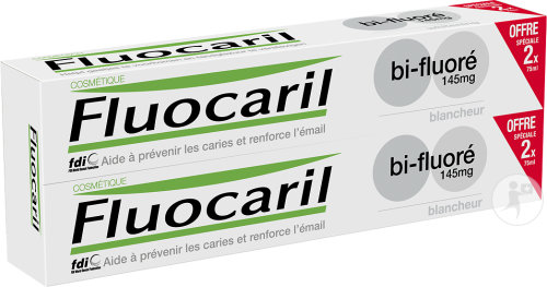 Fluocaril Dentifrice Bi-Fluoré 145mg Blancheur Tubes 2x75ml
