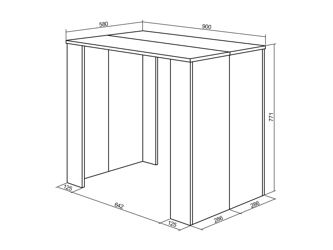 Table console extensible, 180, Pour 8 personnes, Table à Manger, Chêne