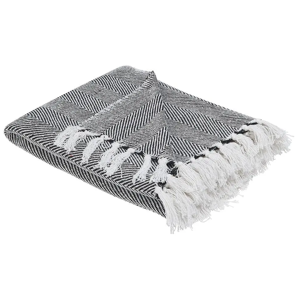 TANGIER - Plaid - Zwart - 130 x 160 cm - Katoen