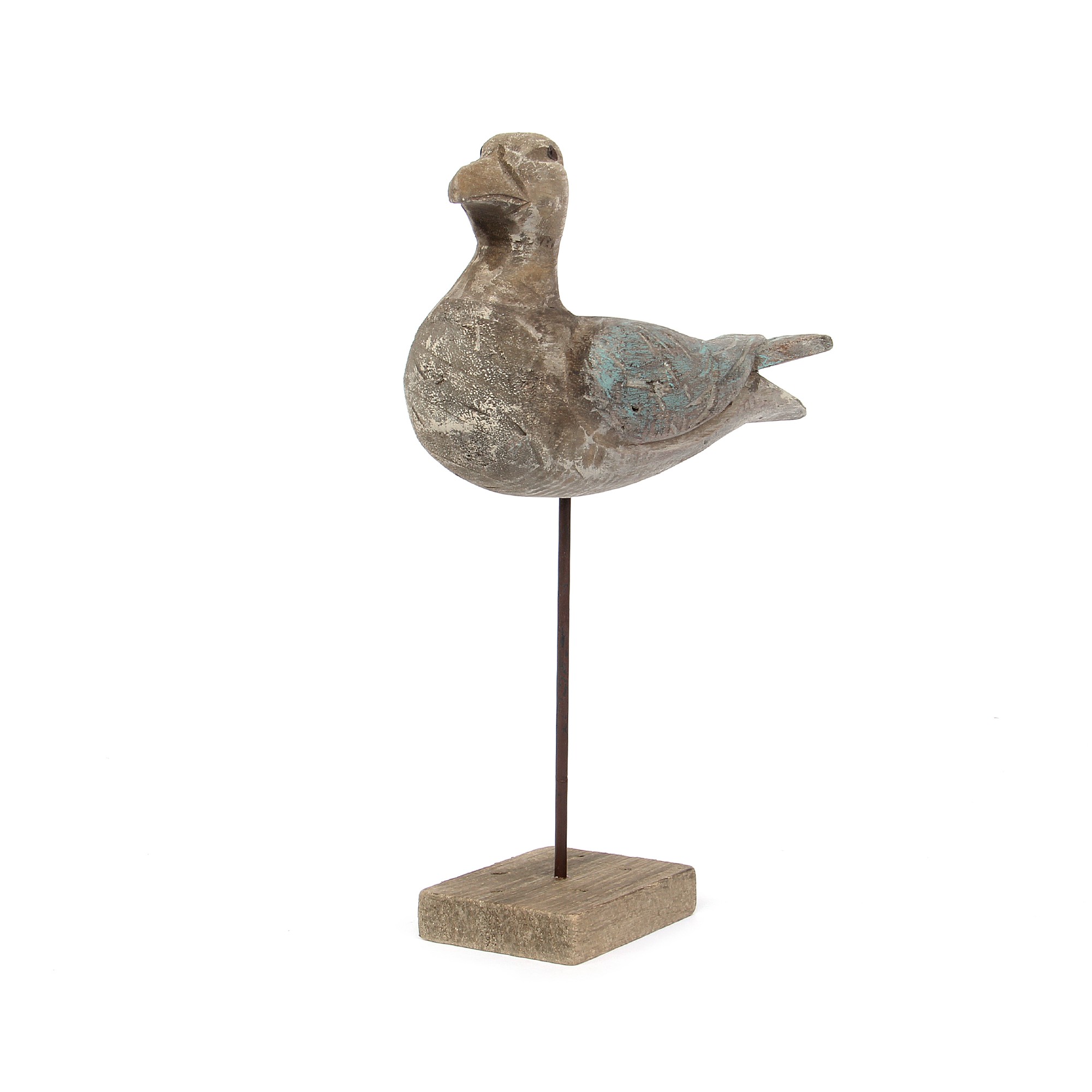 Vogel auf Ständer, natur, H 34 cm, B 25 cm, L 9 cm von fischer's lagerhaus