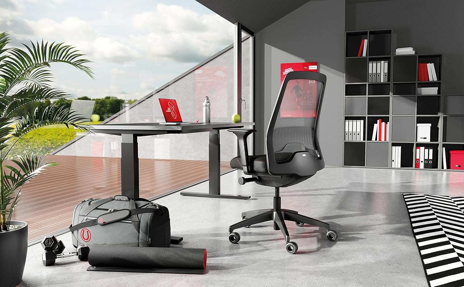 Interstuhl Bürostuhl Every Active Edition – ergonomischer Schreibtisch- und Gaming-Stuhl – Lordosenstütze für gesünderes Sitzen – vereint gesundes und aktives Sitzen (Anthrazit | Schwarz)