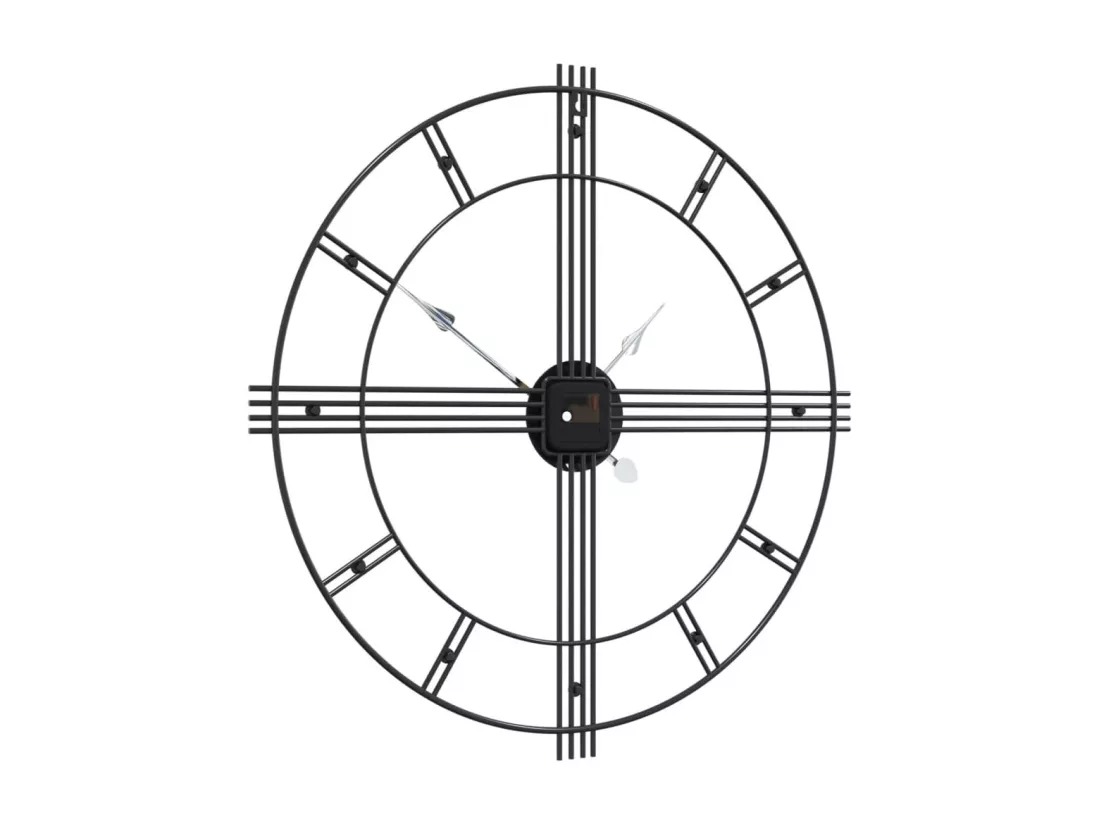 Horloge murale noir Ø60 cm fer