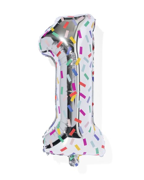 ballon alu chiffre 1 confetti XL